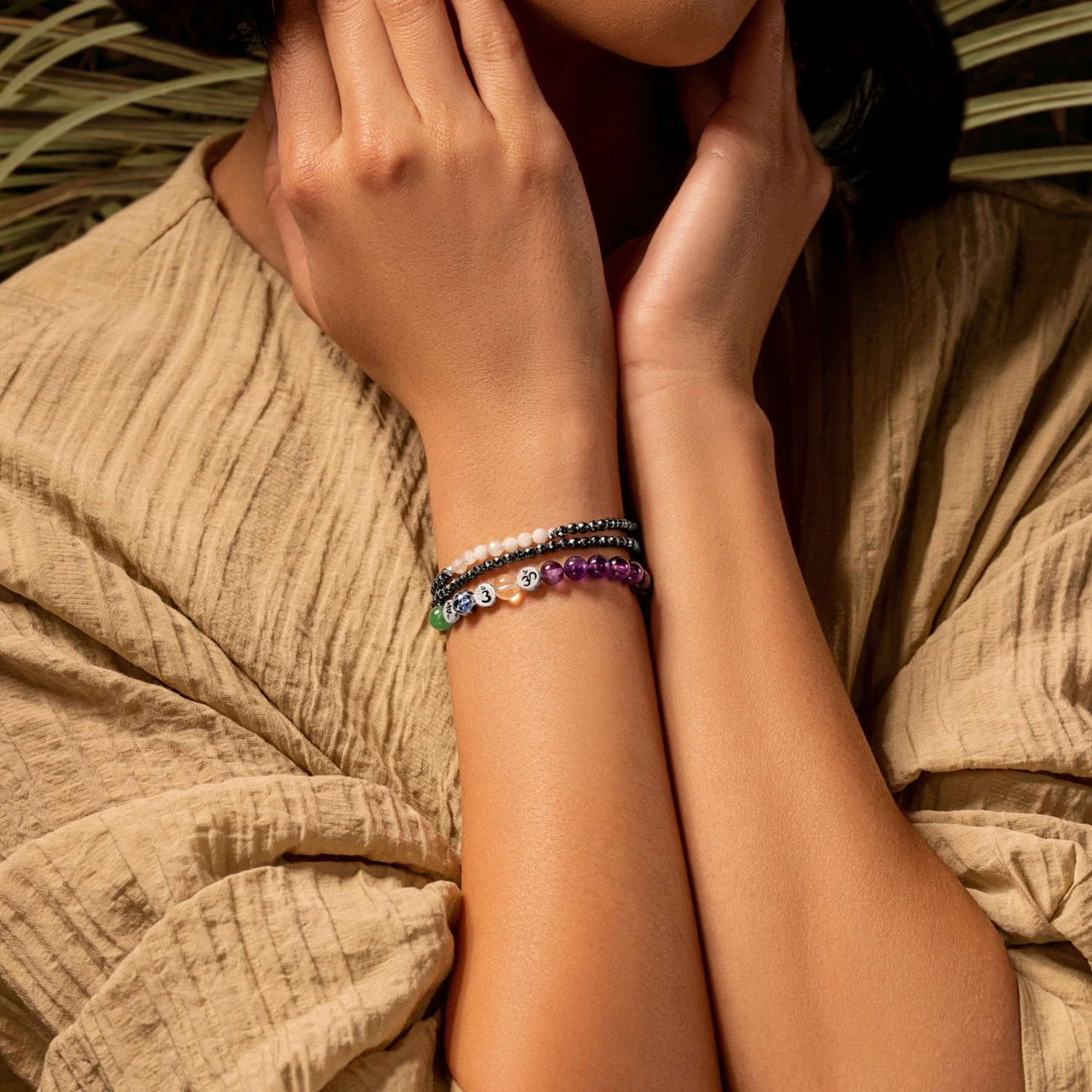 Chakra Amethyst Stone Bracelet - Image 2