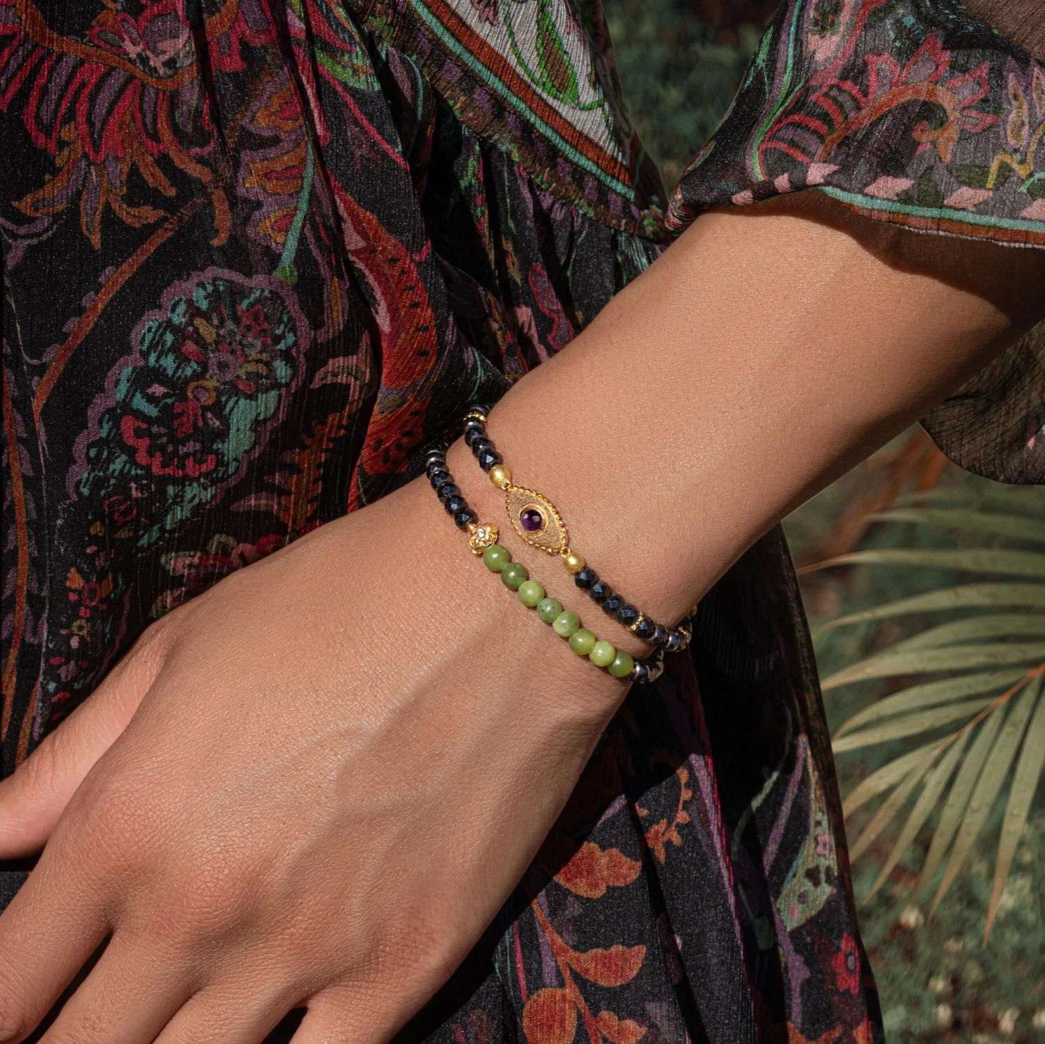 Jade Buddha Hematite Luck Bracelet - Image 2