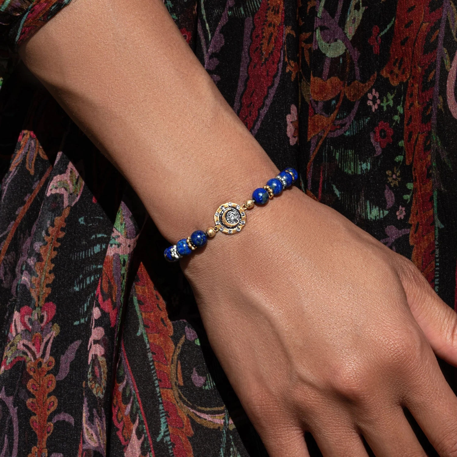Lapis Moon Charm Bracelet - Image 2