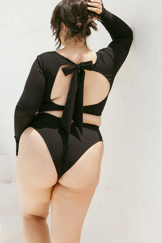 Siren Sweetheart Bikini Top - Black Rib - Image 4