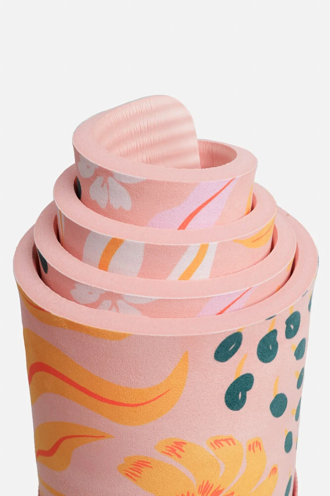 CloudCushion Vegan Suede Yoga Mat - Mandarin Hypnosis 0.5” Thick - Image 4