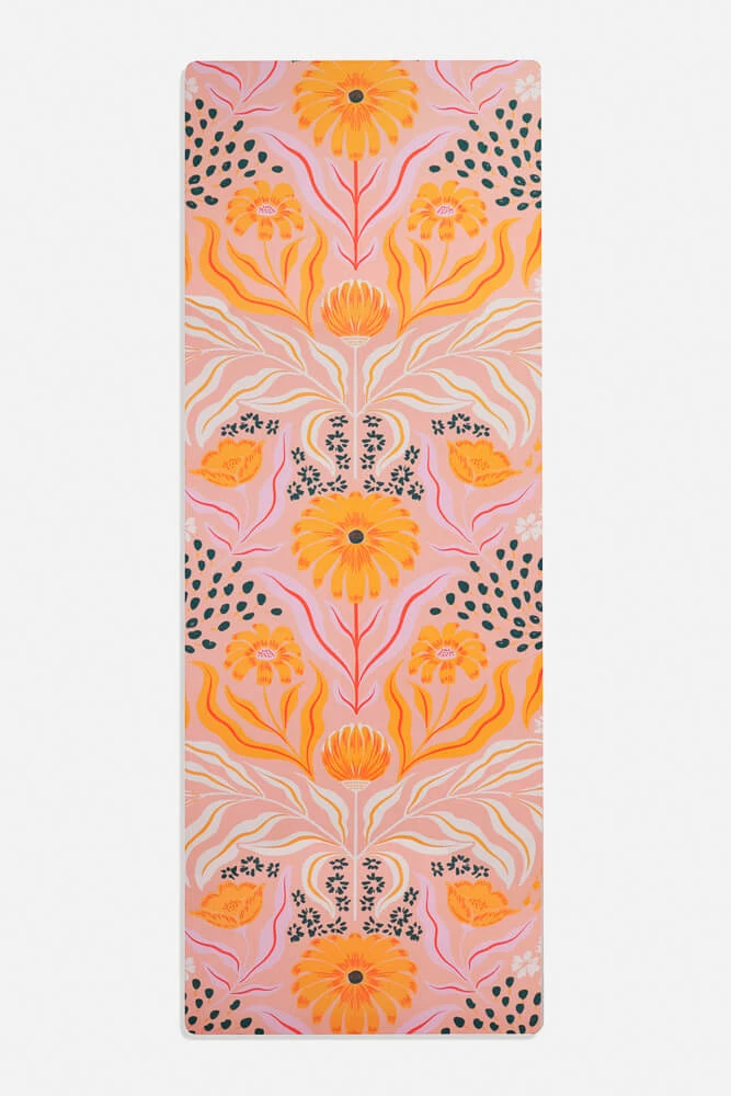 CloudCushion Vegan Suede Yoga Mat - Mandarin Hypnosis 0.5” Thick - Image 2