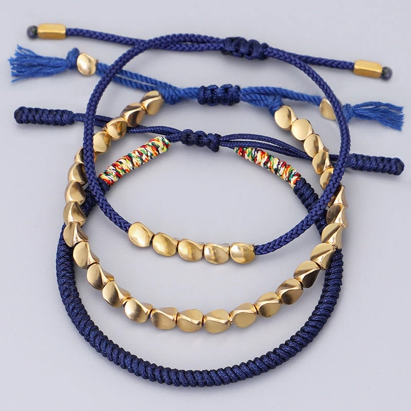 Blue Copper Beads Bracelet Set - Image 2