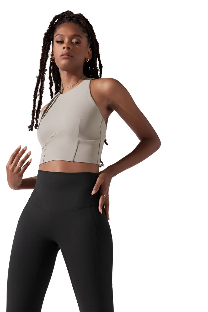 Cleo Corset Crop Bralette - Taupe - Image 3