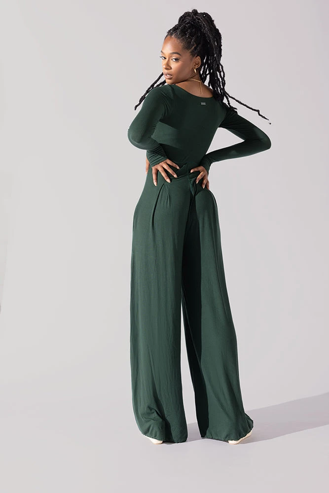 Go With The Flow Long Sleeve Jumpsuit - Pine - Image 7