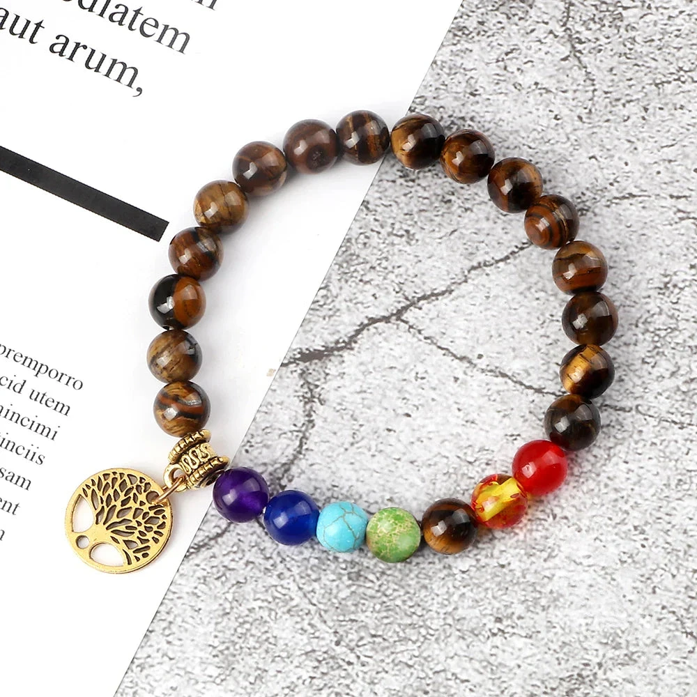 7 Chakra Protection Bracelet With Tiger Eye - Image 4