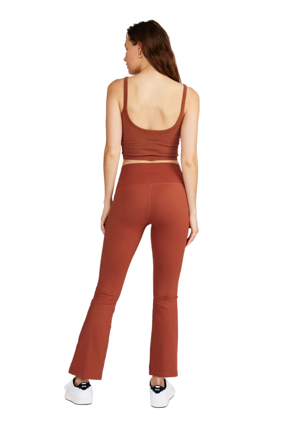 Julia Front-Slit Flare Pants Rust - Image 4