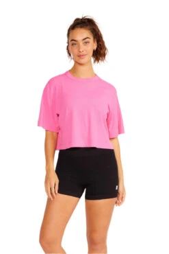 Pink Karen Short-Sleeve Crop Tee