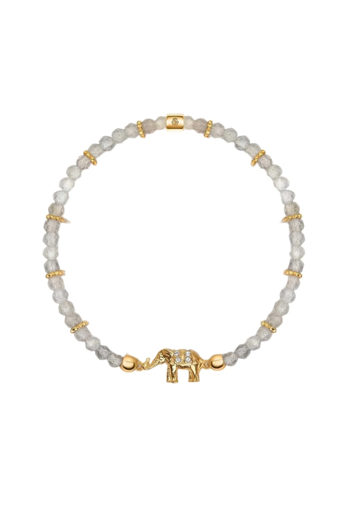 Labradorite Elephant Charm Bracelet