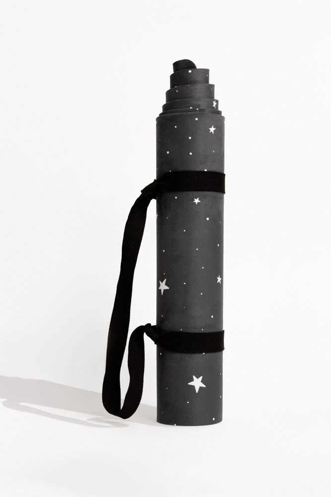 Vegan Suede Yoga Mat - Black Starry - Image 2