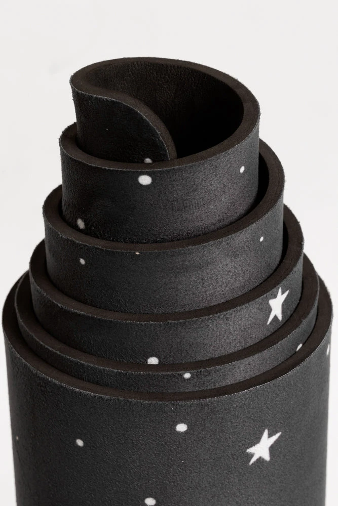 Vegan Suede Yoga Mat - Black Starry - Image 3