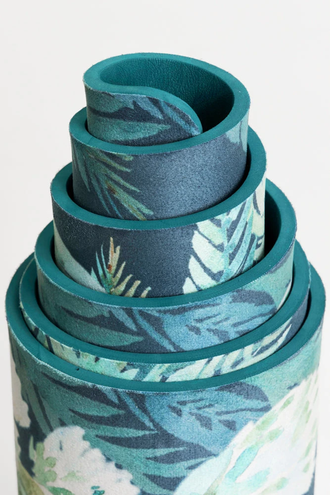 Vegan Suede Yoga Mat - Flourishing Foliage - Image 2