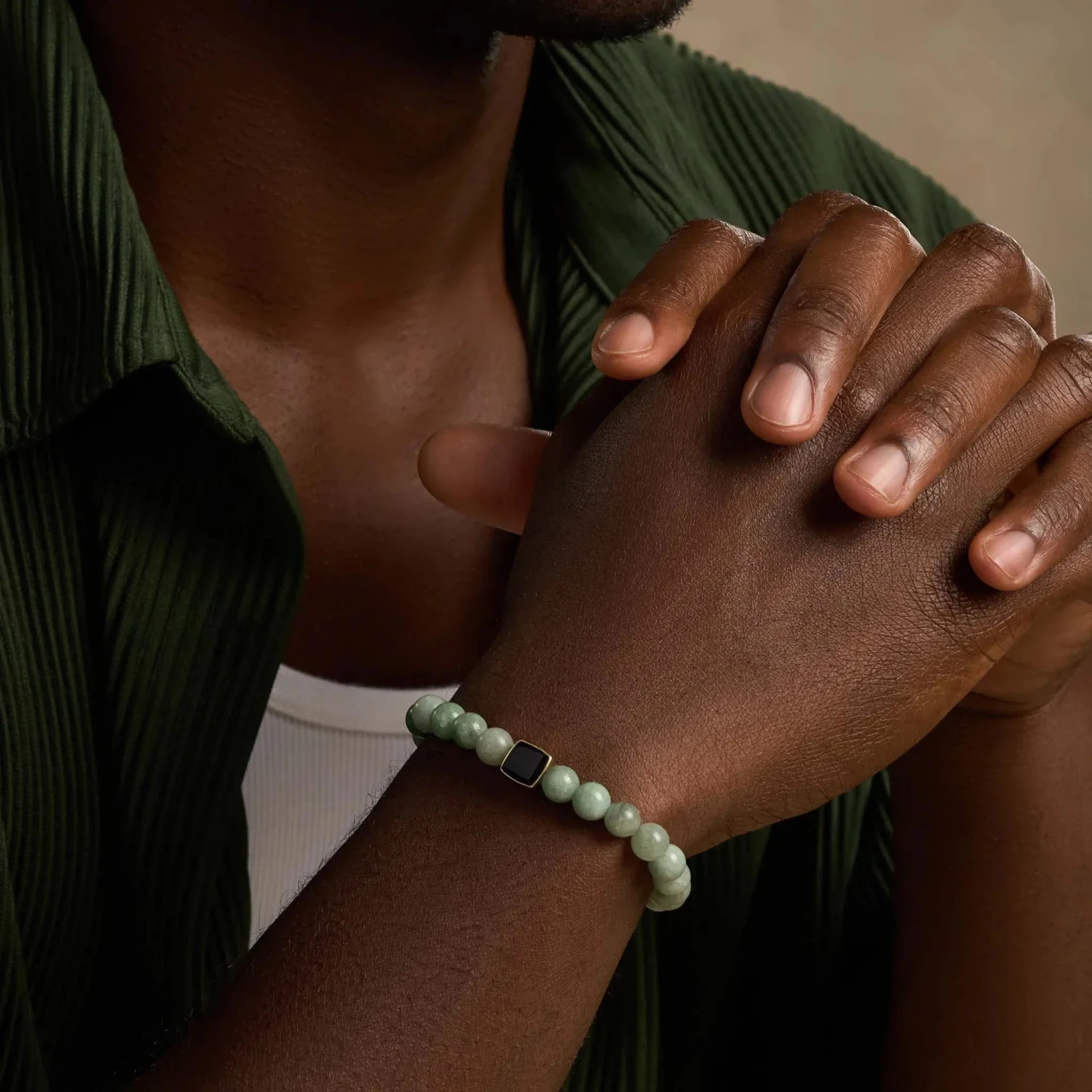 Abundant Support Jade Onyx Hamsa Bracelet - Image 3