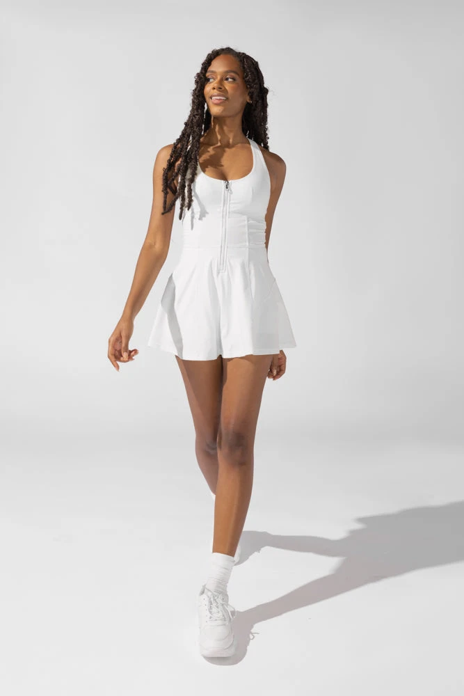 Matchpoint Workout Dress With Zipper - White - Image 6