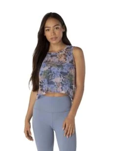 Beyond Yoga Botanical Bouquet Mesh Balanced Cropped Tank