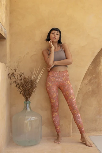 Indigo Luna 'Batik' Legging Sari Ochre