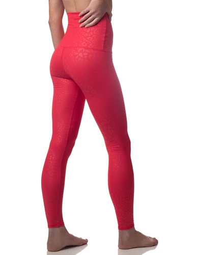 Emily Hsu Embossed Leopard Legging Ruby
