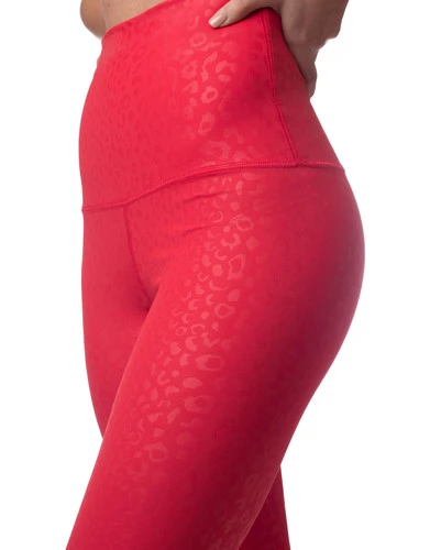 Emily Hsu Embossed Leopard Legging Ruby - Image 4