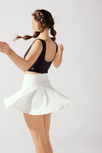 Popflex CrissCross Hourglass™️ Twirl Skort W Pockets White