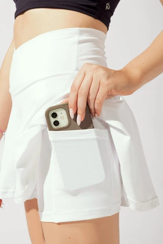 Popflex CrissCross Hourglass™️ Twirl Skort W Pockets White - Image 3