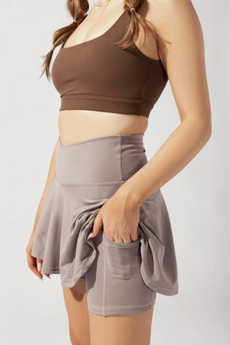 Popflex CrissCross™️ Twirl Skort W/ Pockets Rose Grey - Image 5