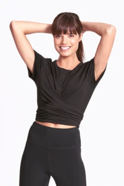 Dharma Bums Yoga Wrap Tee Black