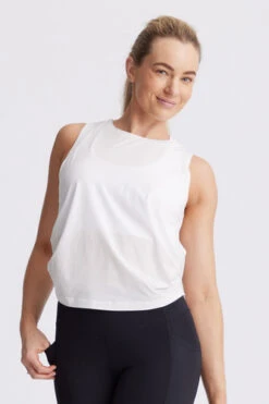 Dharma Bums Revolve Pleated Tank White