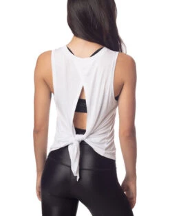 Emily Hsu Lucy Tie Back Tank White