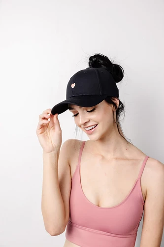 Popflex Little Heart High Ponytail Cap Black - Image 2