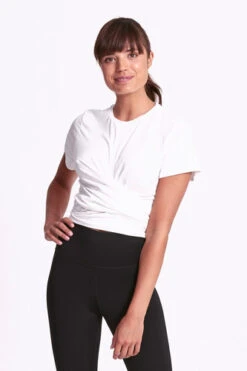 Dharma Bums Yoga Wrap Tee White