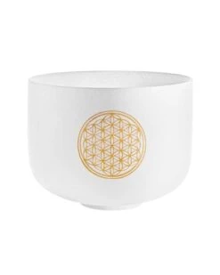 10" Quartz Crystal Singing Bowl - Flower Of Life, 128/256 Hz Note C4