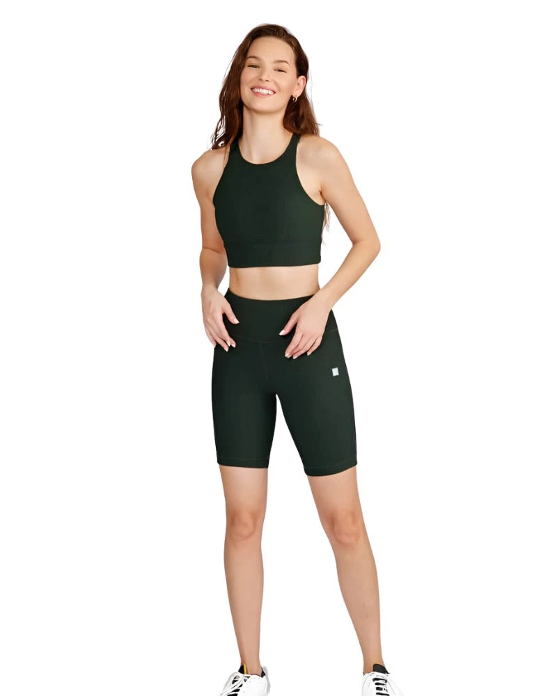 Harper Biker Shorts 8" - Hunter Green - Image 2