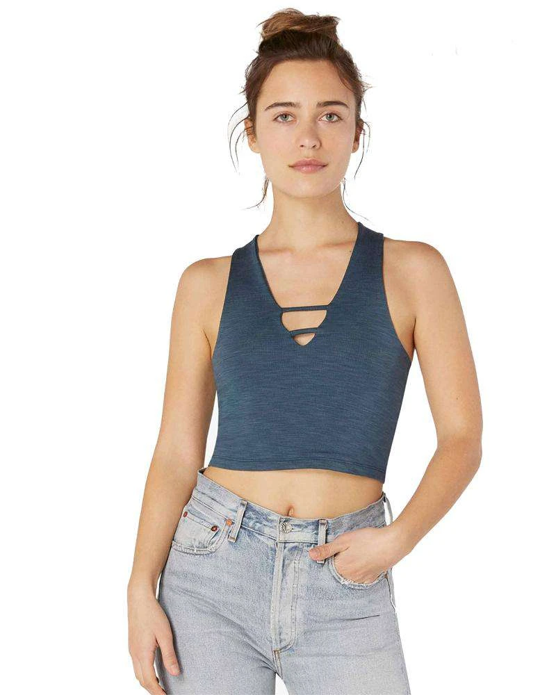 Beyond Yoga Heather Rib Cropped Tank