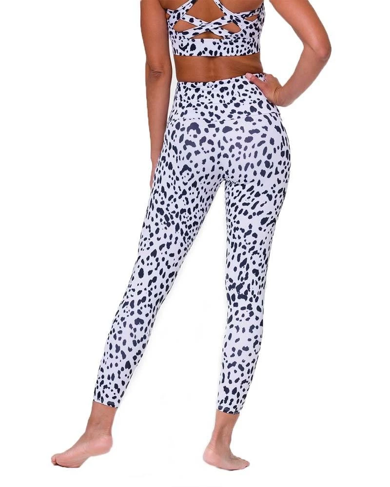Onzie High Basic Midi White Cheetah Legging - Image 3