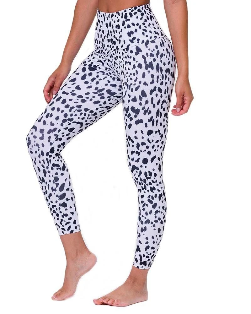Onzie High Basic Midi White Cheetah Legging - Image 2