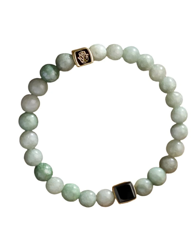 Abundant Support Jade Onyx Hamsa Bracelet