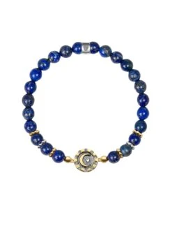 Lapis Moon Charm Bracelet