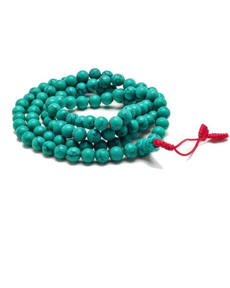 Tibetan Faux Turquoise Prayer Bead Mala