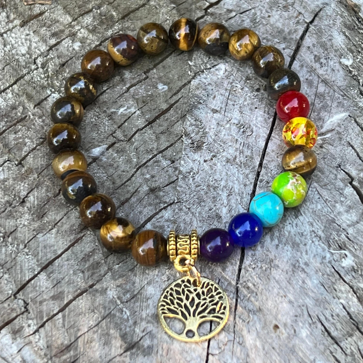 7 Chakra Protection Bracelet With Tiger Eye - Image 3